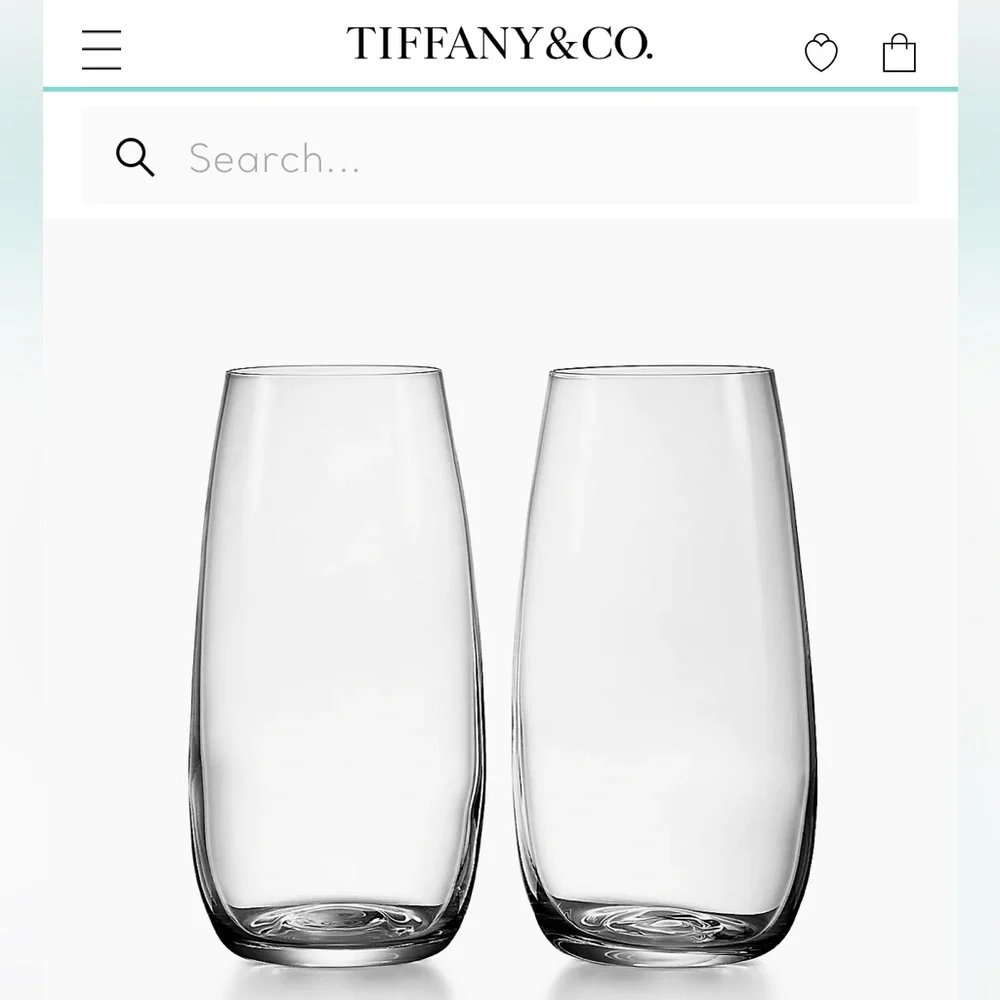 Tiffany & Co. Crystal Stemless Champagne Flutes